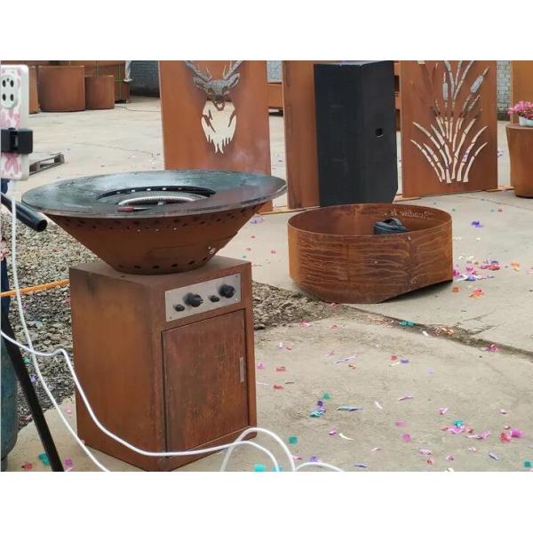 Black Painted Patio Steel Gas BBQ Grill Cooking Table For Outdoor Camping