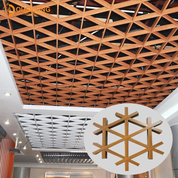 Latticed Grille Suspended Metal Ceiling Powder Coating False Square Grid ceiling for Sale