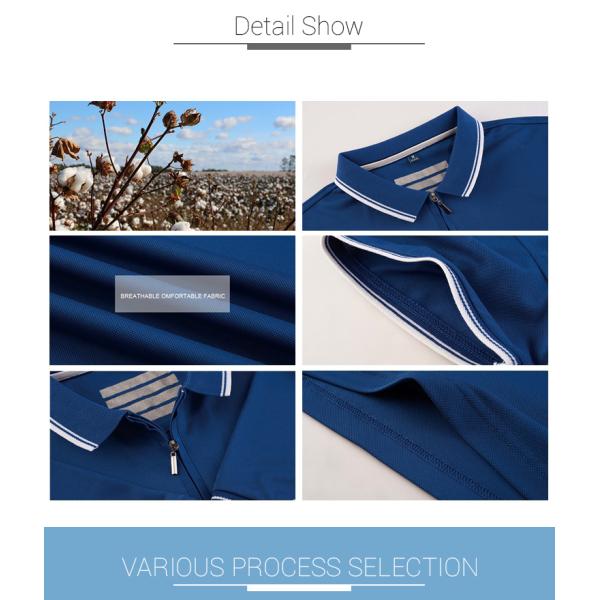 Popular 100 Polyester Custom Work Polo Shirts Easy Cleaning With Knitted Collar