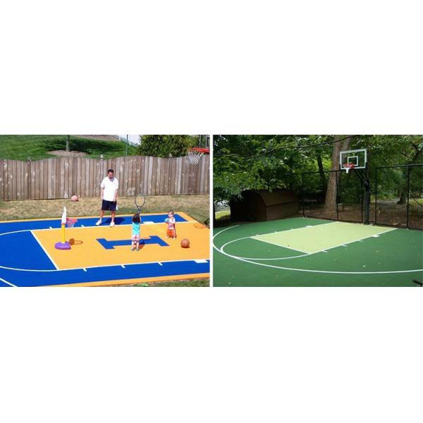 Yellow Hockey Court Indoor Sports Flooring No Toxic Interlocking PP Tile