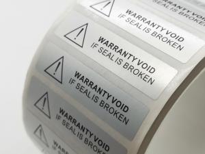 Cheap Matte Silver Polyester Proof Tamper Evident Void Security Seal Label Sticker wholesale