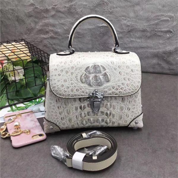 Fashion Designer Genuine Crocodile Skin Female Small Purse Studs Handbag Exotic Alligator Leather Lady Shoulder Bag