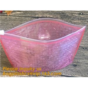 Buy cheap Holographic Zipper Slider Zip Lock Bubble Bag,Cosmetic Zipper Bag/Rose Gold from wholesalers