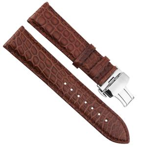Cheap Soft Crocodile Leather Watch Strap Bands With Folding Clasp wholesale