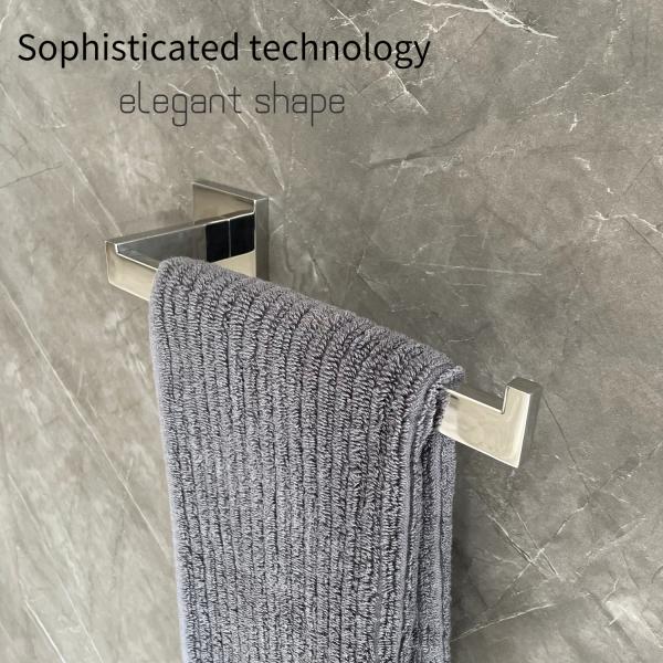 Customizable Chrome Hand Towel Bar Sus304 Grey Square Circular Hand Towel Holder