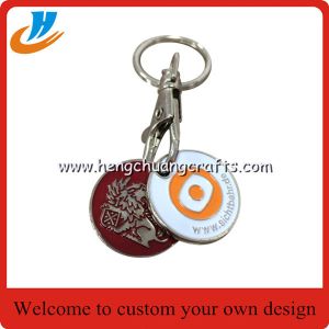 Cheap K003 metal trolly coin keychain with custom logo&amp;shopping cart coin holder keychain wholesale