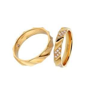 Cheap Crisscross Overlapping 18k Yellow Gold Ring Pairs For Couples wholesale