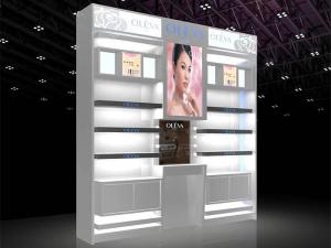 Cheap LED Light Cosmetic Display Shelves Cosmetic Store Fixtures With Stoving Varnish Surface wholesale