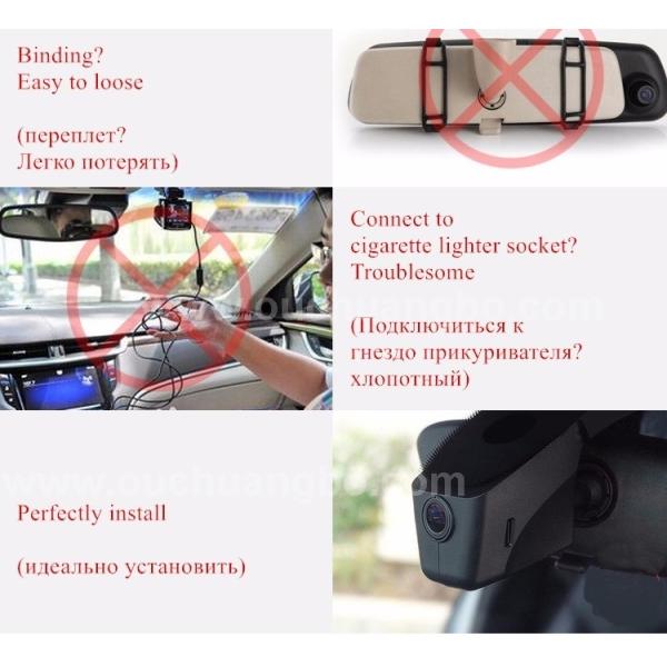 Ouchuangbo Hidden car dvr camera for VW golf 7 2013-2015 HD 1080P 1920*1080 wifi G-Sensor
