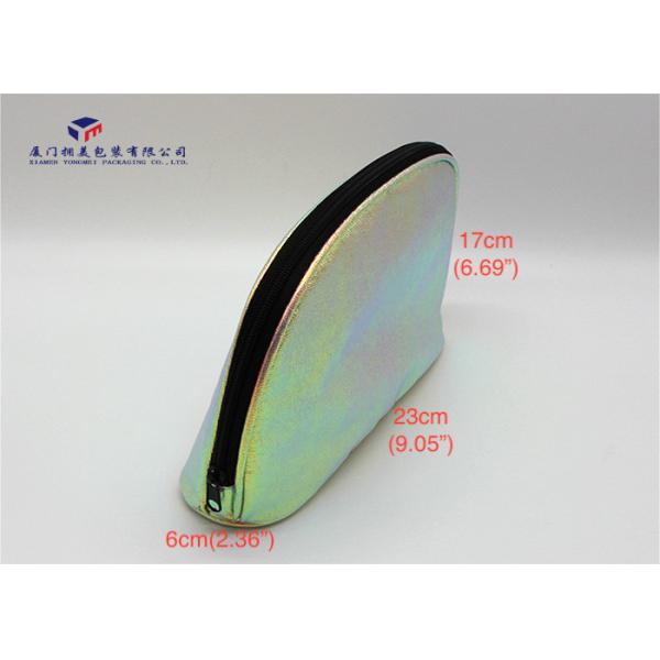 Fashionable Soft Leather Makeup Bag Round Corners Treatment Without Handle