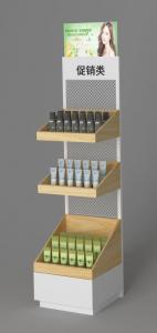 Cheap Vertical Wood Cosmetic Display Showcase , Modern Cosmetic Store Shelf wholesale