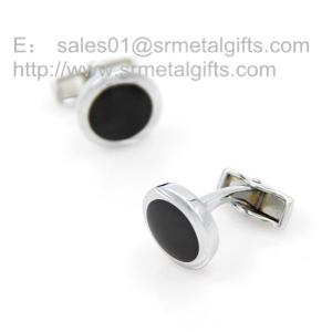 Cheap Cheap black enamel round cufflinks, vintage enamel cuff links for men