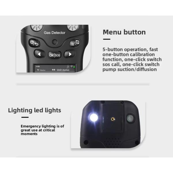 Ultra Long Battery Life CO H2S EX O2 Portable Multi Gas Detector 4 In 1 Multi gas analyzer