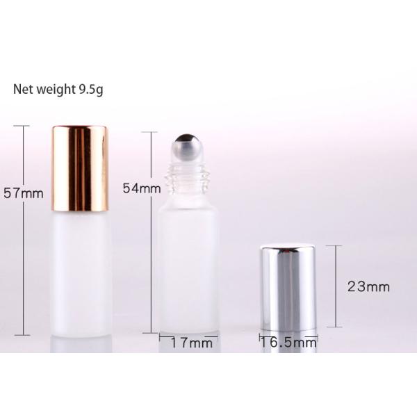 5ml Frosted Portable Stainless Steel Roller Bottles XFRB-05 With Black Caps