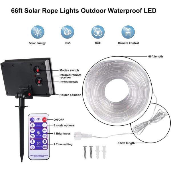 5m 10m LED Solar Strip Light Waterproof 2700K Flexible For Tree Wrapped Yard Decor