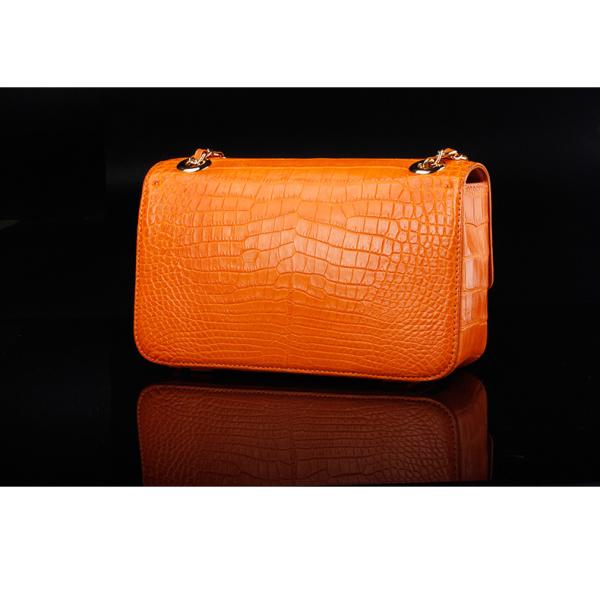 Luxury Genuine Crocodile Belly Skin Gold Hardware Lady Evening Flap Purse Alligator Leather Women Single Shoulder Bag
