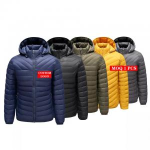 China knitted clothin Reversible Goose Down Jacket Mens Puffer Jacket Motorcycle Jacket on sale