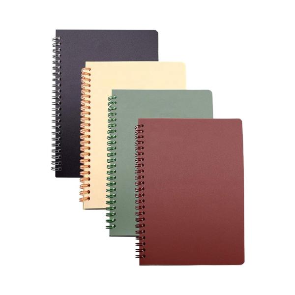 A5 Style Spiral Notebook 80 Sheets-160 Pages Thick Plastic Hardcover Custom Colors for Study Notes