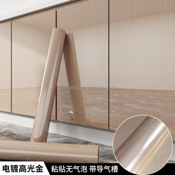 Transform Your Home with Self Adhesive Gold Stainless Steel Contact Paper Rust Resistant and Waterproof Features
