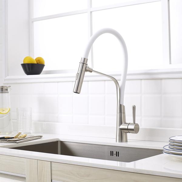 Stainless Steel 304/316 Polished Sink Faucet Kitchen White Flexible Hose For Kitchen Faucet