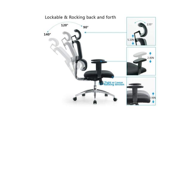 Adjustable Komene Mesh Executive Chair 0.15CBM Black