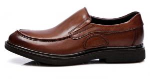 China Business Soft Sole Formal Shoes , Slip On Mens Brown Leather Driving Shoes on sale