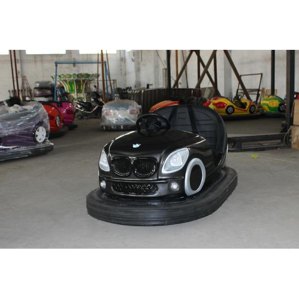 Black Battery Operated Bumper Cars Strong Fiberglass Material Shopping Mall Use