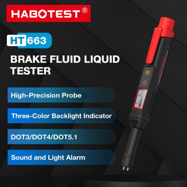 HT663 Car Brake Fluid Tester Meter Liquid Oil Tester Analyzer For DOT3 DOT4 DOT5.1 Brake Oil Quality Check Pen