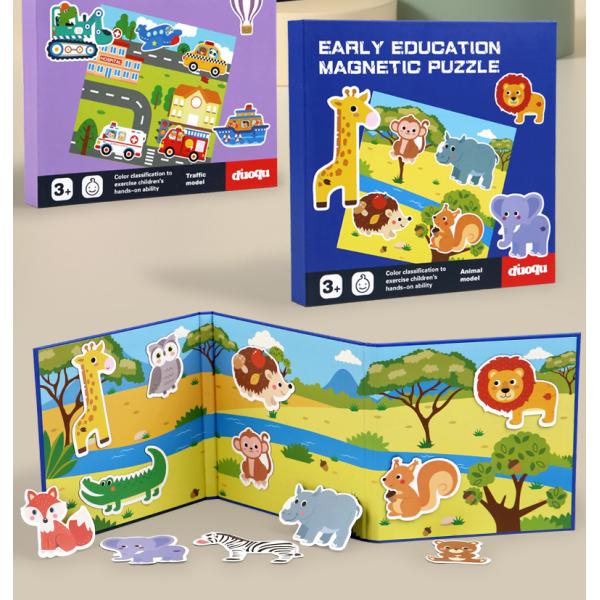 Magnetic Puzzle Book for Early Education Educational Toys with Scenes