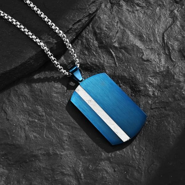 Satin and Polished Square Religious Necklace Men's Cross Stainless Steel Christian Jewelry for Anniversary Occasion