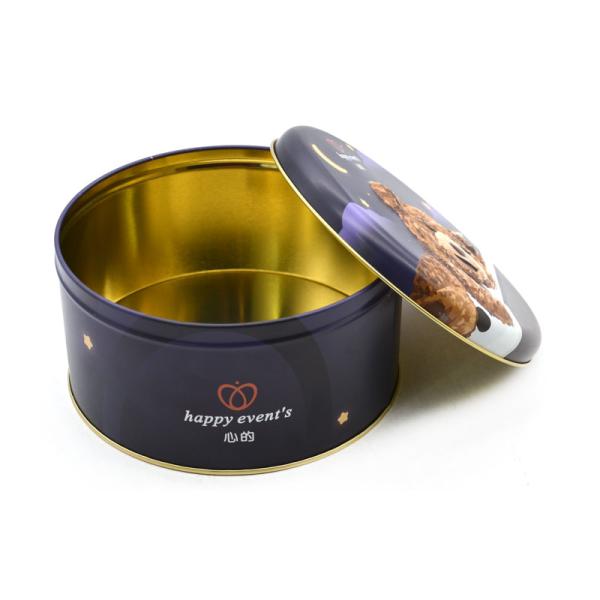 Factory Price Customized Tinplate Packing Round Metal Box Container Cake Cookie Tea Candle Tin
