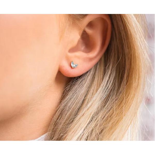 925 Sterling Silver Wholesale Jewelry Minimalist Small 925 Sterling Silver Zircon Stud Earrings Gold Plated Earrings For Women