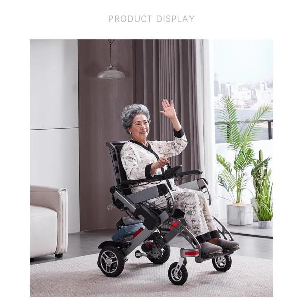 Electromagnetic Brake Portable Electric Wheel Chairs Aluminium Alloy For Mobility Assistance