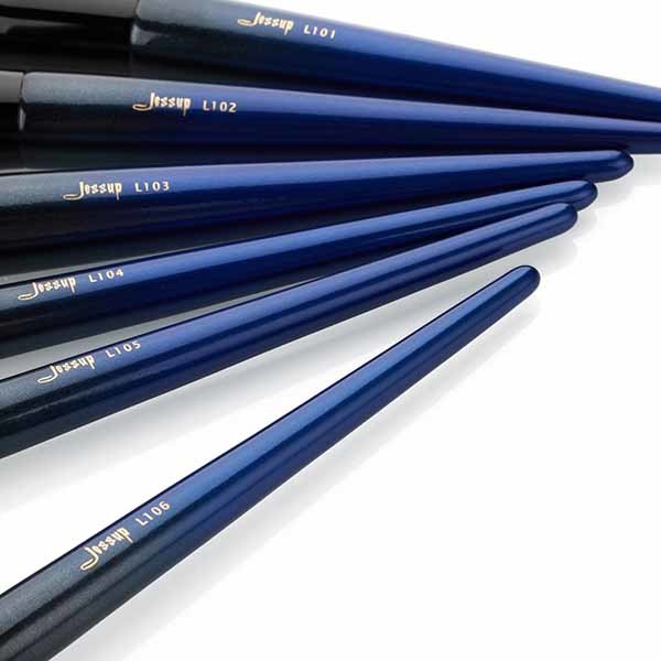 portable No fading Blue Handle Makeup Brushes Faux Squirrel Hair