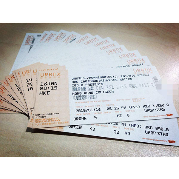 Customized Event Ticket Printing,Bond Paper Roll Ticket Printing, Paper Ticket Roll Printing ,Thermal Paper Ticket