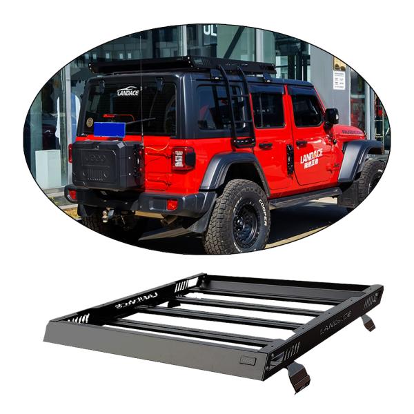 Landace Car Roof Cargo Carrier Aluminium Roof Basket Rack With Side Ladder