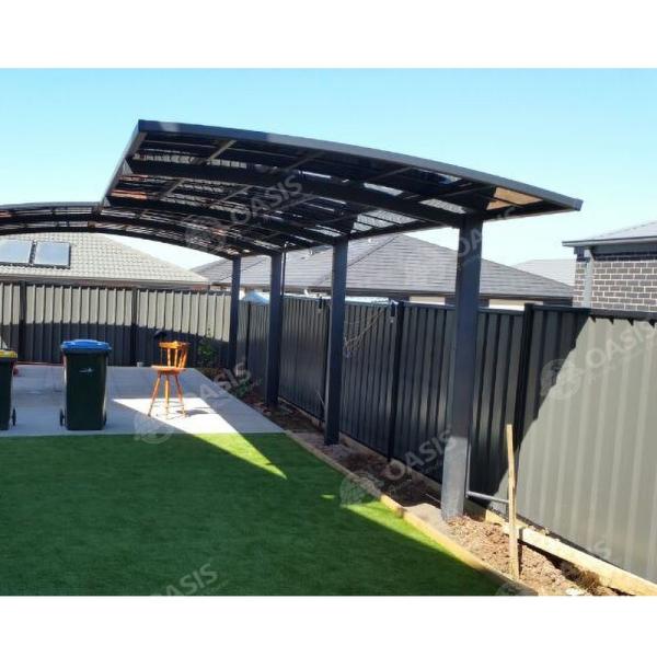 Wide Beam Sunshade Garden Carports Aluminium And Polycarbonate Snow Resistance