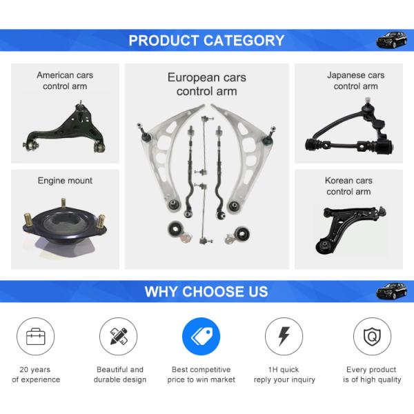 Nature Rubber Bushing Lower Forged Control Arm for Peugeot 307 3A/C 2008 Edition