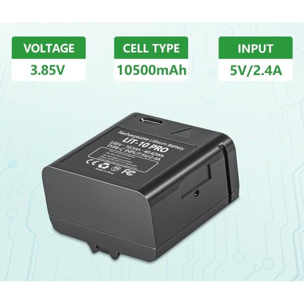 Replacement Battery for LM2, LINK-MICRO, CELL-Link Trail Cameras – 3.85V 10500mAh 40.42Wh LIT-10
