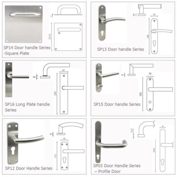 long backplate of factory direct SS304 front door handle modern