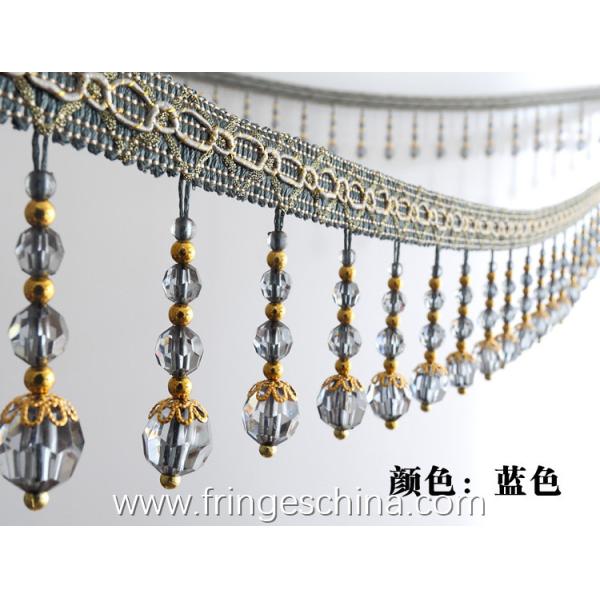 Handmade fashionable chain beads lace tassels fringes for curtain/sofa/pillow decoration