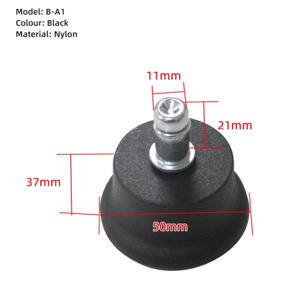High Strength Injection Molding Adjustable Table Feet And Chair Fastener Screw 50mm Base Width Fixed Foot