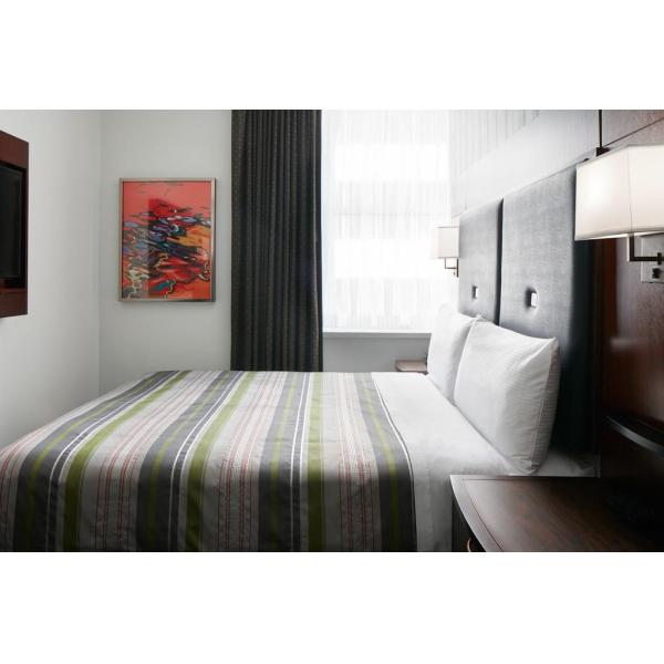 Hotel Bedroom Furniture Mahogany wood headboard Bed and Fixed Millwork TV Wall Panel with Reading desk