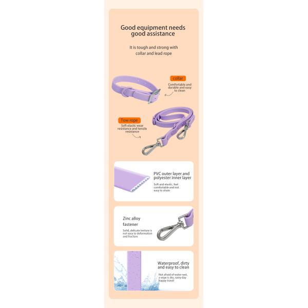 Neoprene Leash Collar Combo Adjustable Soft PVC Red Collar And Leash