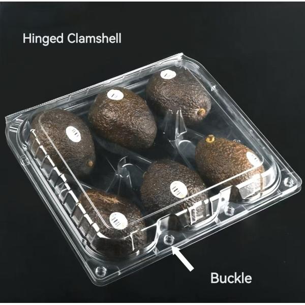 Customized disposable transparent 4 cells avocado vacuum formed clamshell packaging 6 cavity PET plastic transparent strawberry fruit packaging box