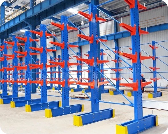 Long Span Warehouse Cantilever Racks , Anti Corrosion Cantilever Metal Shelving