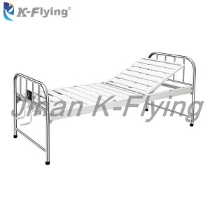 China Metal Steel 2 Cranks Foldable Manual Hospital Patient Bed on sale