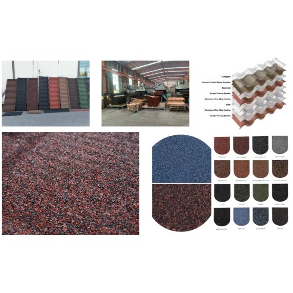 1340*420 AZ120 Galvalume Modern Classic Roof Weather Resistant Roofing Material Bevel Edge Tile Stone Coated Metal Tiles