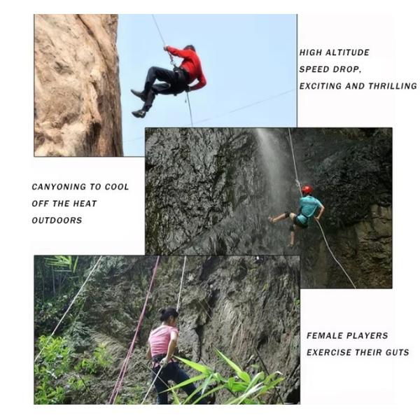 High-rise Escape Rescue Suit With Harness , Figure 8 Descender , Climbing Rope , Carabiner