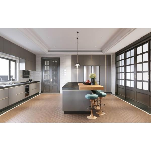 Ultima Edge Cold Metal Industrial Style Kitchen Cabinets With Dual Space Design